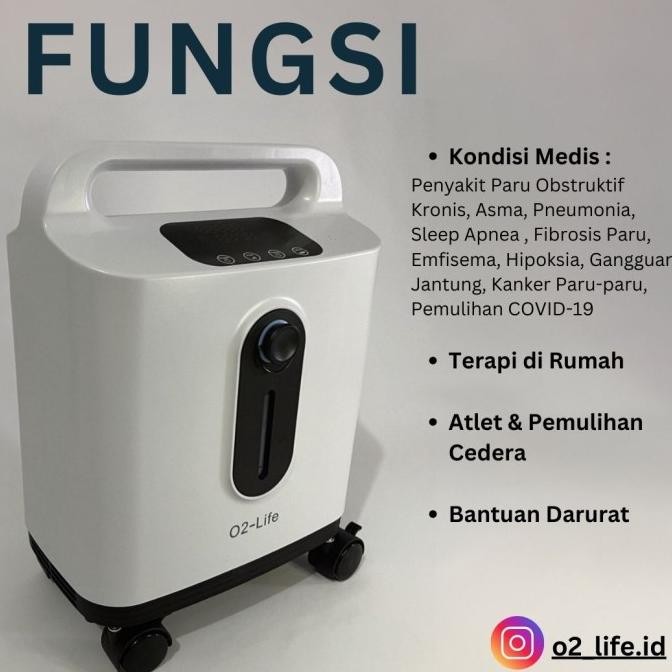 OXYGEN CONCENTRATOR 2LPM O2-LIFE MESIN PENGGANTI TABUNG OKSIGEN - O2-LIFE ORIGINAL DAN TERPERCAYA