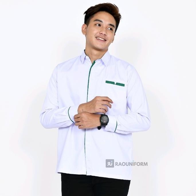 Baju Kerja Atasan/Baju Putih Kesehatan/Seragam Kerja Kesehatan/Baju Pria Lengan Panjang/Kemeja Insta