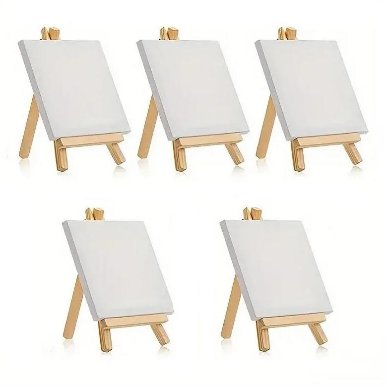 

5Pcs Canvases To Paint Minis Canvases Package To Paint White Canvas For Painting Stretched Blank Sandpieces To Paint Hb01