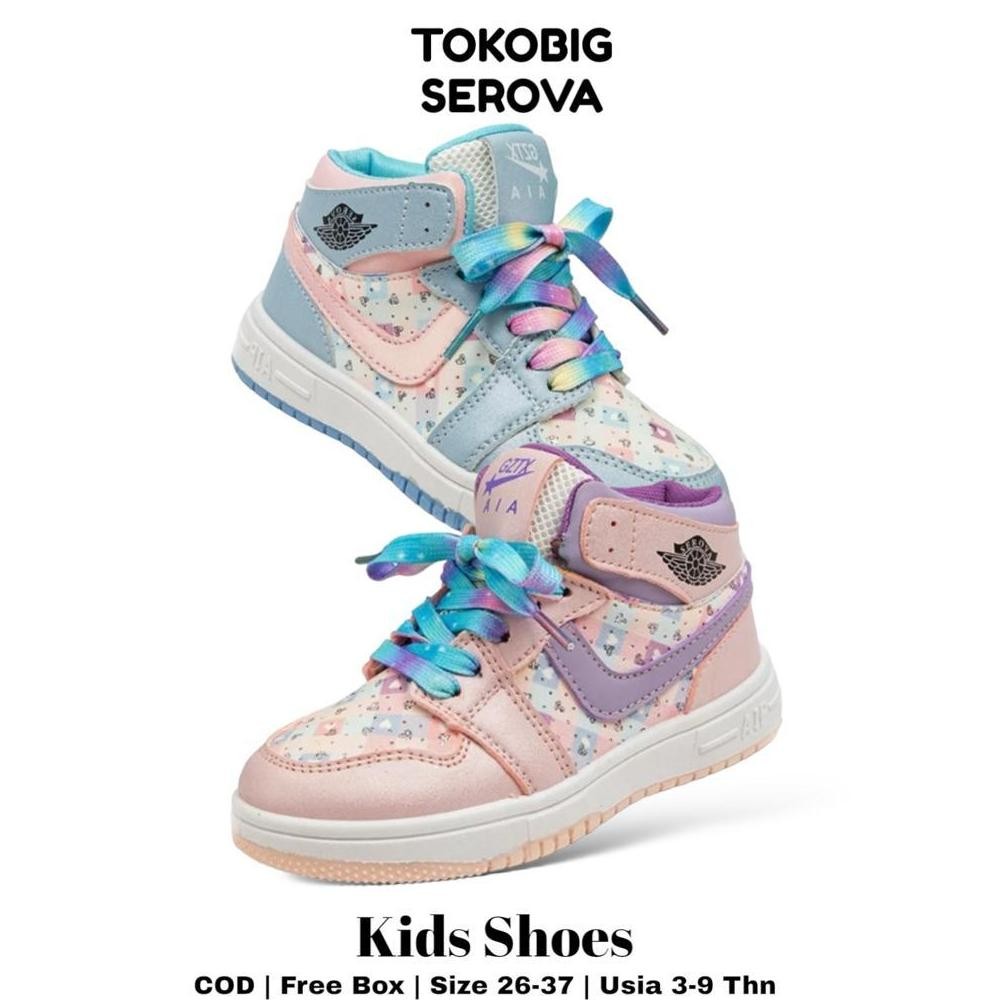 [Tokobig] Serova Sneaker Sepatu Anak Import Kids Sepatu Anak Perempuan Ukuran 26-37 Usia 3-9 Tahun