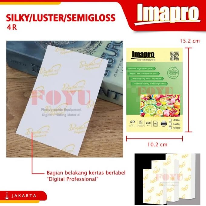 

Kertas Foto Inkjet Imapro Green Digital Rc Silky Luster 260Gsm 4R Terbaru