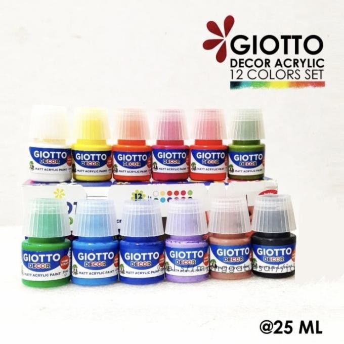 

Giotto decor acrylic set 12 warna - 25 ml cat acrylic by Radhiant official