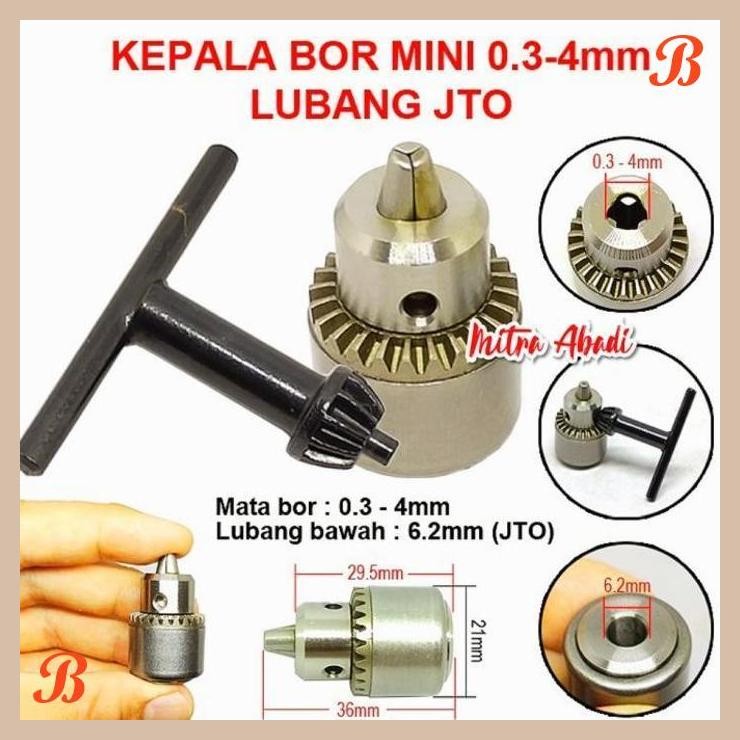 [MRA] KEPALA BOR KECIL Lubang JTO 0.3 - 4 mm Mini Drill Chuck JTO Fit