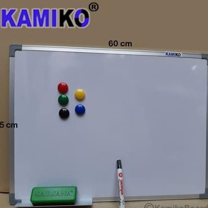 

Whiteboard Kamiko 45 x 60 cm Gantung - Spidol Hitam - Magnet - Hapusan by Radhiant official