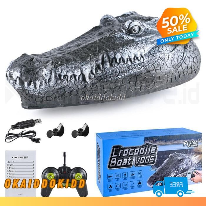 FLYTEC V005 CROCODILE RC BUAYA BOAT REMOTE CONTROL MAINAN KAPAL ANAK BAHAN BERKUALITAS TINGGI 