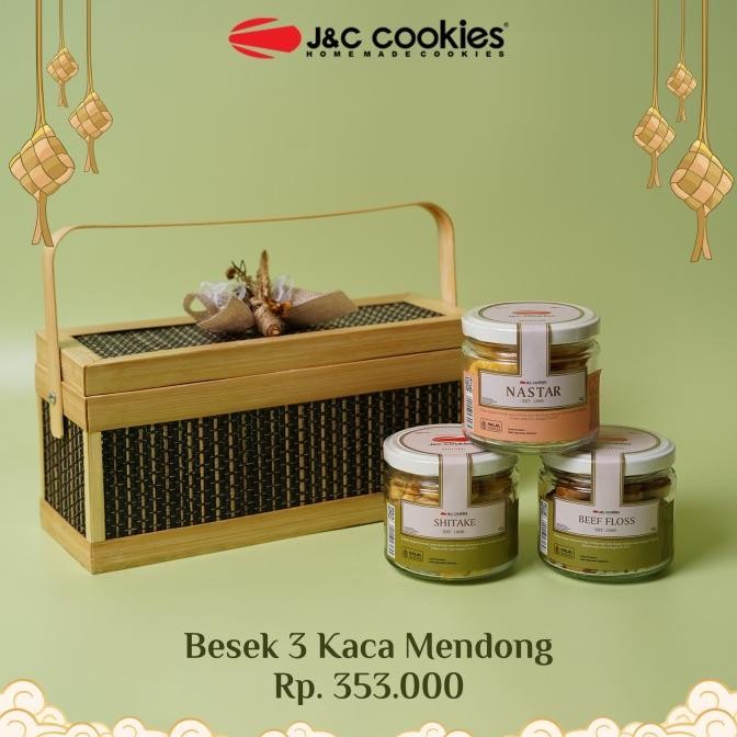 Hampers Kemasan Besek j&c cookies/hampers kekinian/hampers hari raya