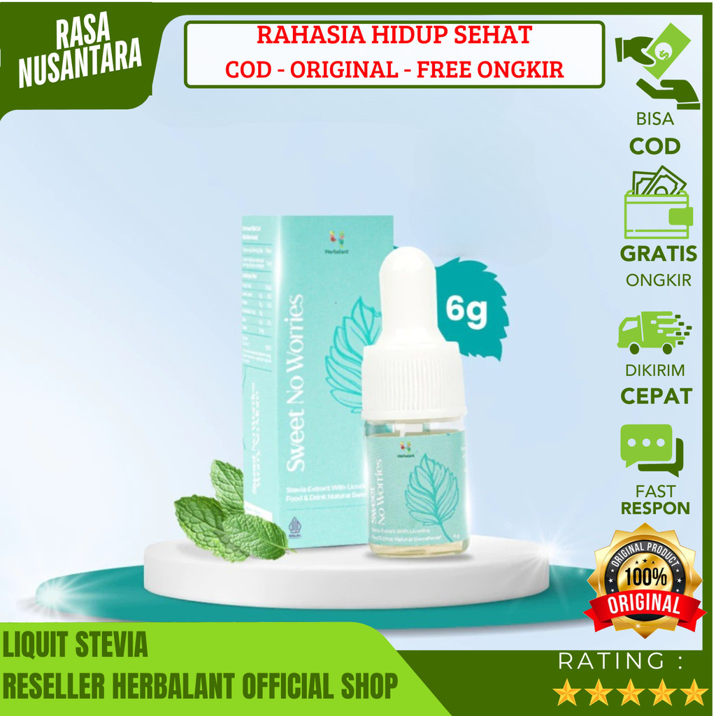 

GULA STEVIA HERBALANT (GRATIS ONGKIR) Liquid Stevia Cair Pemanis Alami 12ml & 6ml Halal Bpom/Pengganti Gula Dengan 0 Calorie / Stevia Liquid Sweet No Worries Gula Zero Calorie / Pemanis Gula Cair Natural Sweetener Herbal Alami Best Seller