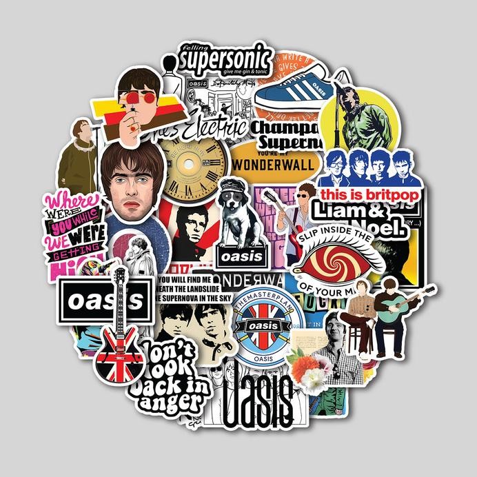 Terlaris Sticker Pack Oasis | Sticker Tumbler | Stiker Laptop Koper Helm