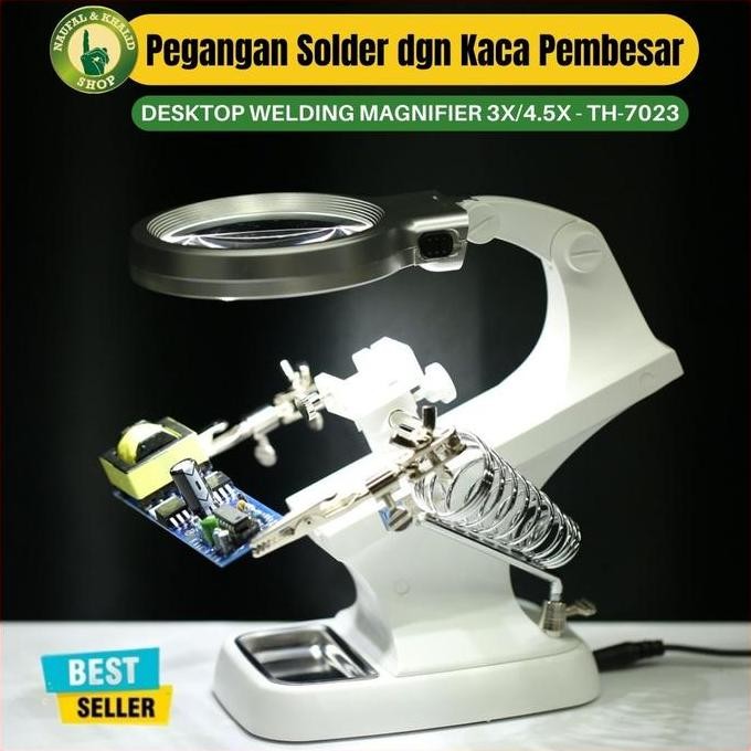 

HARGA DISC - Pegangan solder dengan kaca pembesar desktop welding magnifier