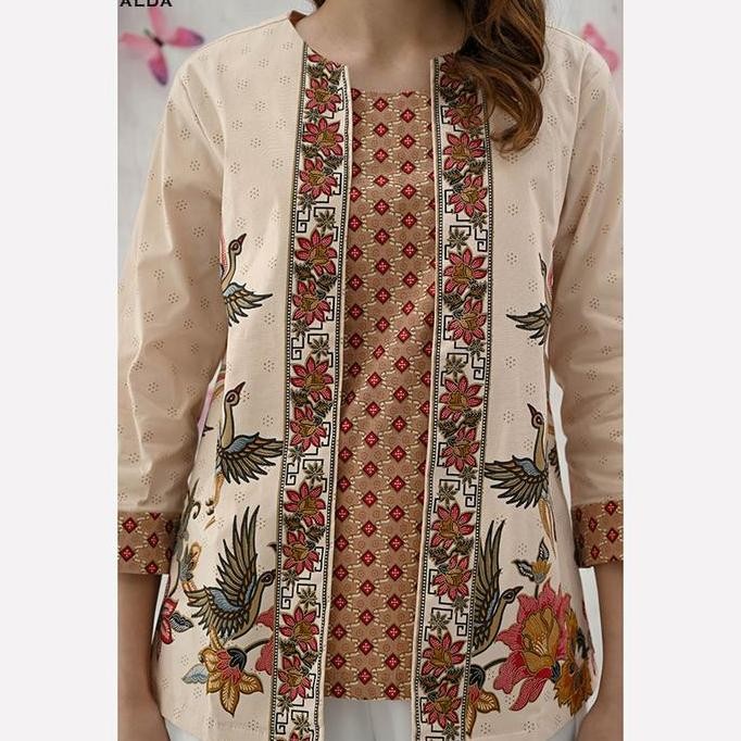 TERBARU ALDA ATASAN BATIK LENGAN PANJANG BLAZER KEMEJA BATIK PANJANG BLOUSE BATIK WANITA BAJU BATIK 