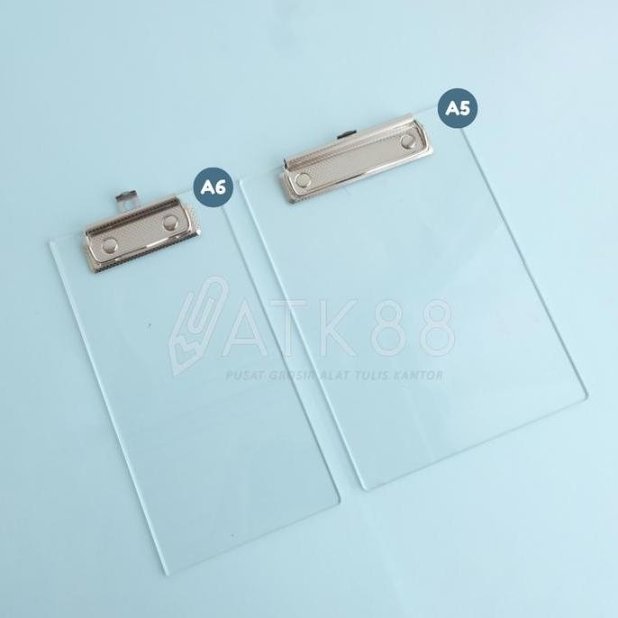 

Clipboard Papan Dada Acrylic Transparan A5 / A6 Tatakan Kertas Clip Board Ujian Aesthetic murah