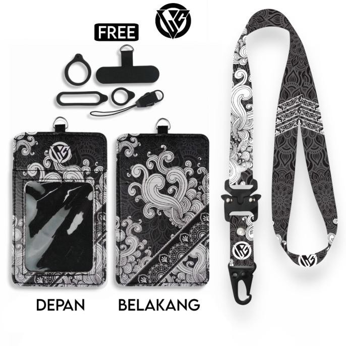 

LC.ID Lanyard Id Card Holder Leather Printing UV Tali Lanyard Holder Kulit Printing - Batik Series V1 murah
