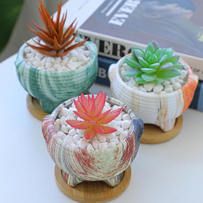 Pot Kembang Vas Bunga Marble Tie Day Pot Bunga Keramik Dekorasi Terlaris