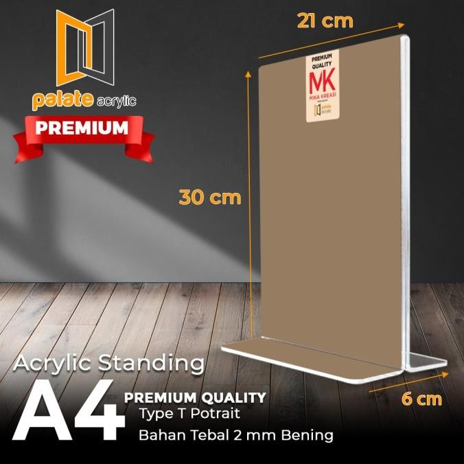 

AKRILIK TENT HOLDER A4 T PORTRAIT- 2MM PREMIUM murah