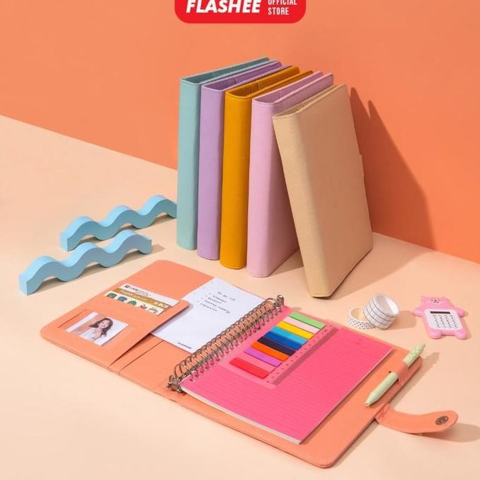 

Flashee Binder Pastel Polos Eksklusif A5 Ring 20 Agenda Polos A5 Binder Kuliah Kulit Sintetis murah