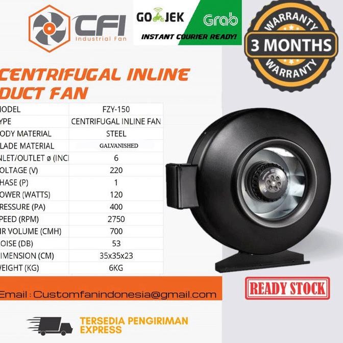 ready 6" Inch Centrifugal Inline Duct Fan/Booster Fan/Exhaust Fan