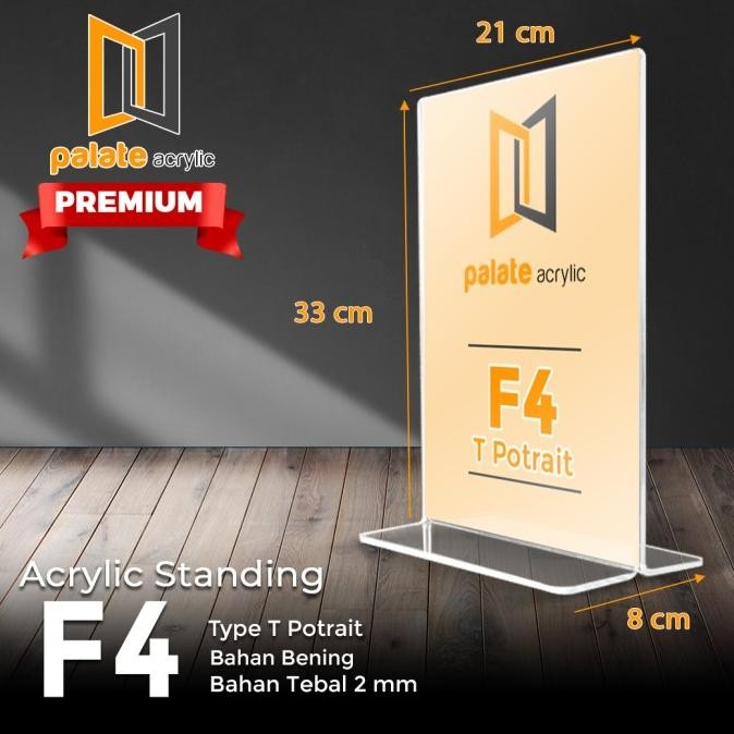 

AKRILIK TENT HOLDER F4 T PORTRAIT - 2MM PREMIUM murah
