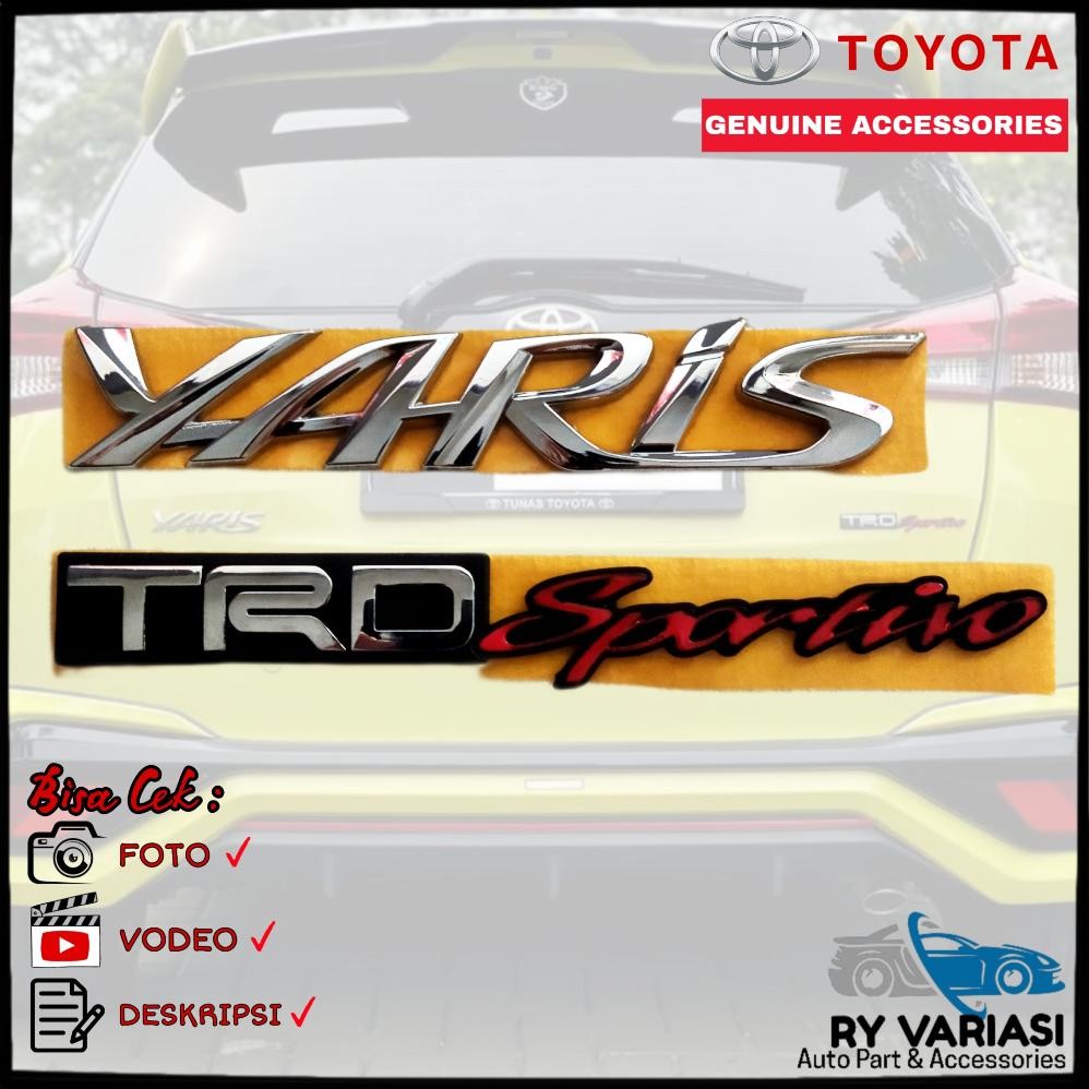 Emblem Yaris Original/ Toyota Yaris Trd Sportivo/ Emblem Bagasi Toyota Yaris