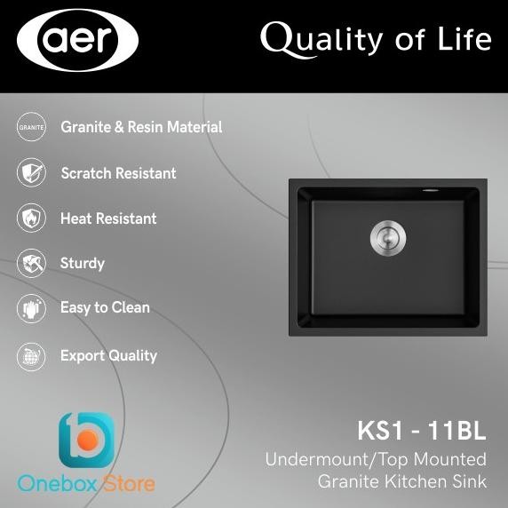 GRSTORE_ AER Undermount Sink Granite Bak Cuci Piring Granit KS1 11 BL