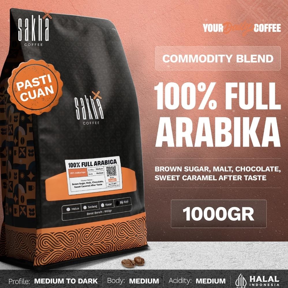 

BIJI KOPI 100% FULL ARABICA 1KG Commercial Espresso Based By Sakha Coffee Roastery