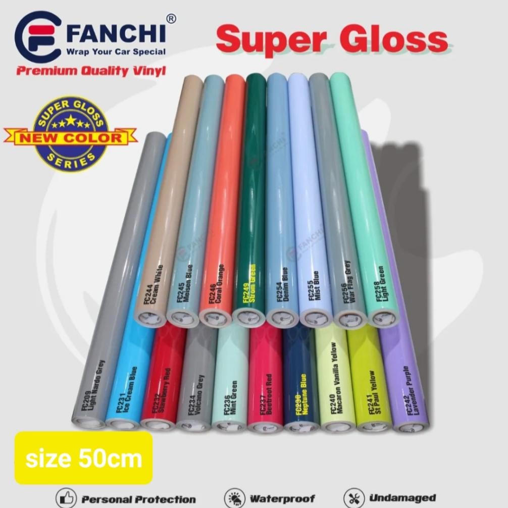 

Roll Sticker Fanchi Super Gloss Glossy Ii New Color Series 50Cm X 8,5Cm Roll
