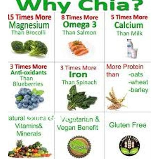 

Murah 1000Gr Organic Black Chia Seeds Mexico/ Biji Chia Hitam Organik - Usda