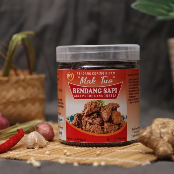 

Grosir Rendang Sapi Kering Hitam Mak Tuo Original Otentik Khas Minang 550 Gra