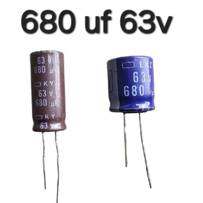 Terbaru (2) 680uf 63v 680 uf 63volt 63 v volt bukan 50v 50volt 50 80 100 v volt tojil4 Murah