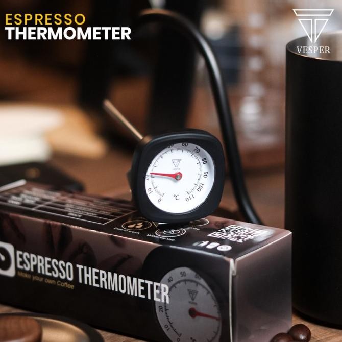 Vesper thermometer espresso coffee milk with black rubber / thermometer dapur alat ukur suhu tempera