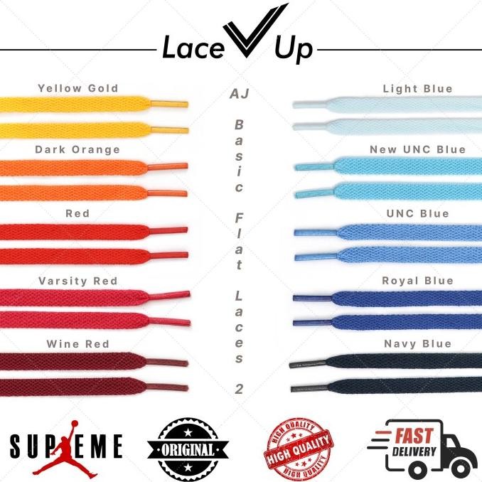 Produk Baru Tali Sepatu Air Jordan | Dunk | Air Force 1 - Flat Basic Color 2