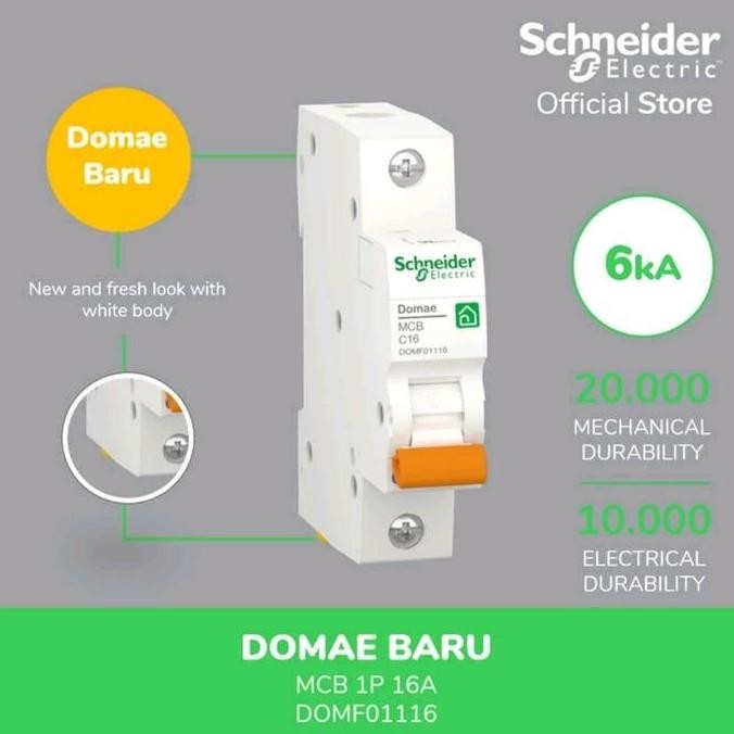 Miliki Mcb Schneider Domae 1P C16 / Schneider Electric Mcb Domae C16 1 Pass