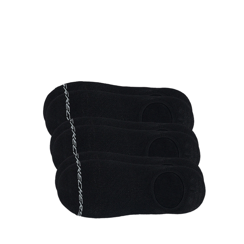 Skechers 3pk Mens Non Terry No Show Men - Black