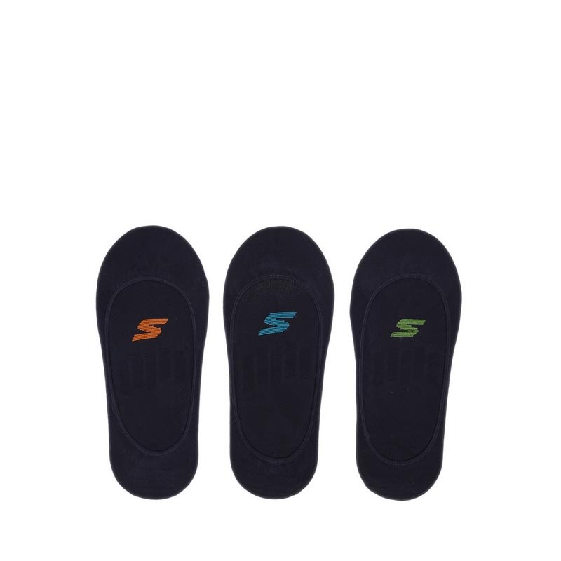 SKECHERS MEN 3PK MICROFIBER NON TERRY SUPERLOW LINER SOCKS - BLACK