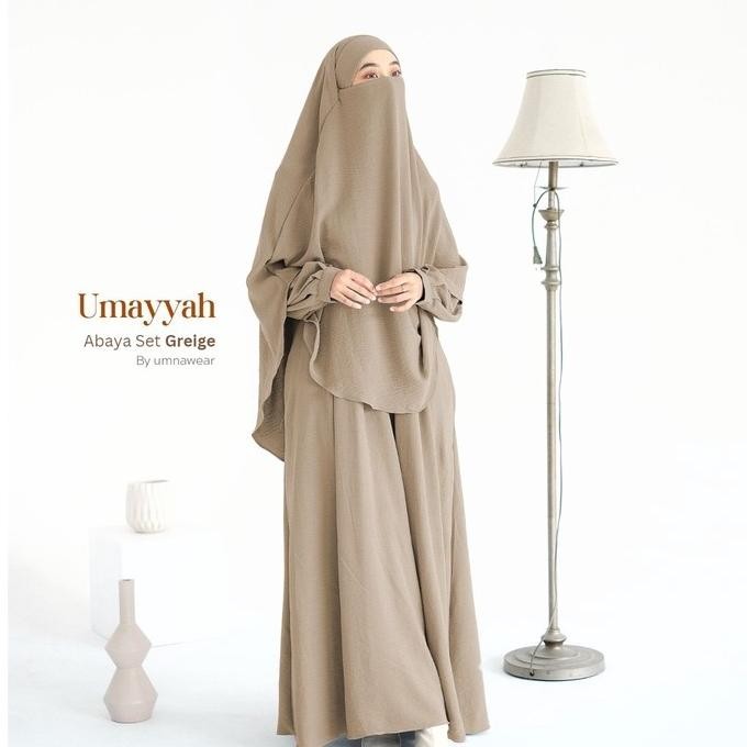 Produk Baru Umayyah Set Abaya Syari Set Gamis Syari Baju Muslim Oneset by Umnawear
