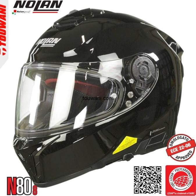 Helm Nolan N80-8 Classic N-Com Glossy Black - Asli