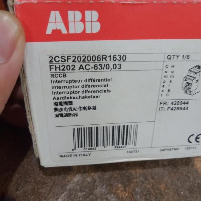 Spesial Rccb Abb Fh202 Ac-63/0,03/Abb Fu202 Ac