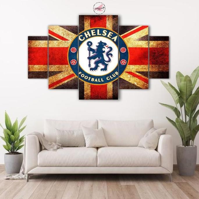 New 1  Set Pajangan Dinding Chelsea Fc Hiasan Dinding Buat Kamar Aestentic Isi 5 Pcs Poster Kayu