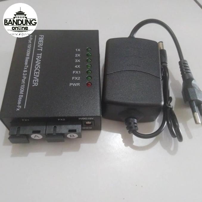 TERMURAH - Fiber Optic Switch Media Converter 2 SC 4 RJ45 - Pasangan HTB 3100