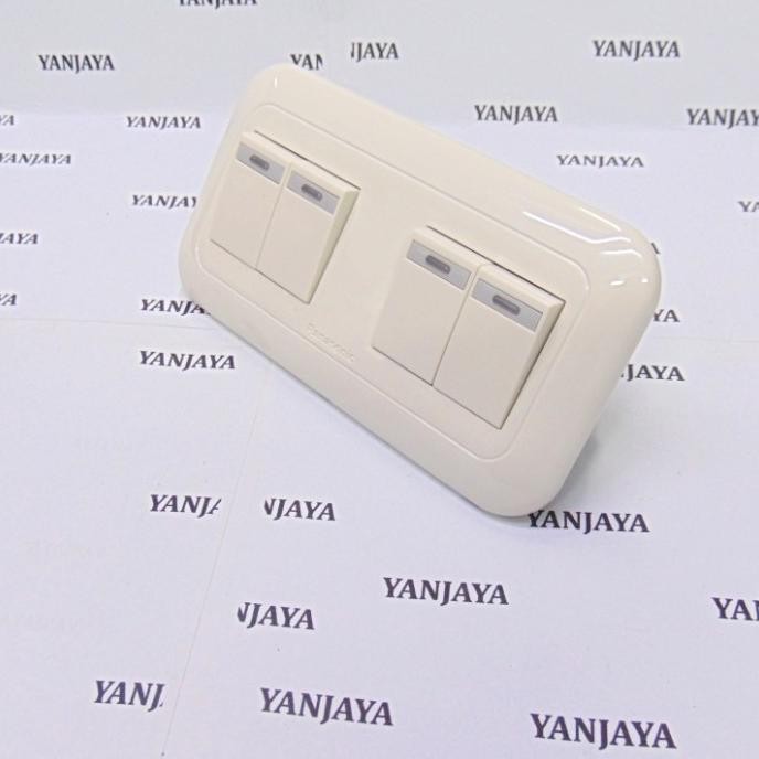 Miliki Panasonic Saklar 4 Gang +Lampu/Saklar 4 Mata +Lampu Menyala Panasonic