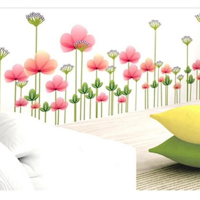 New Juragan Wall Sticker Bunga Tulip Flower Grass Ay7205 Stiker Dinding Tulip Wallsticker Transparan
