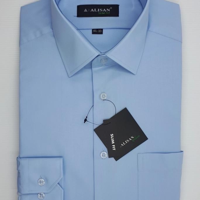 Promo Alisan Kemeja Pria Lengan Panjang Reguler|Aneka Warna| H2 Hijau Mint
