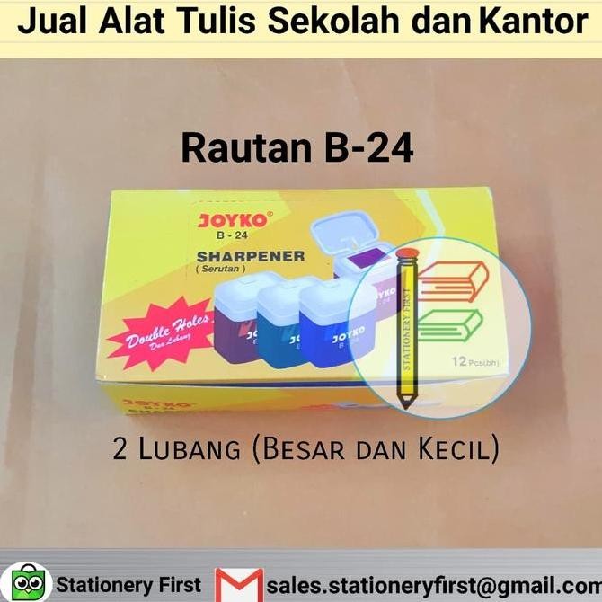 

Terbaru Rautan Pensil / Pencil Sharpener Joyko B-24 Grosir Per Lusin (12pcs)