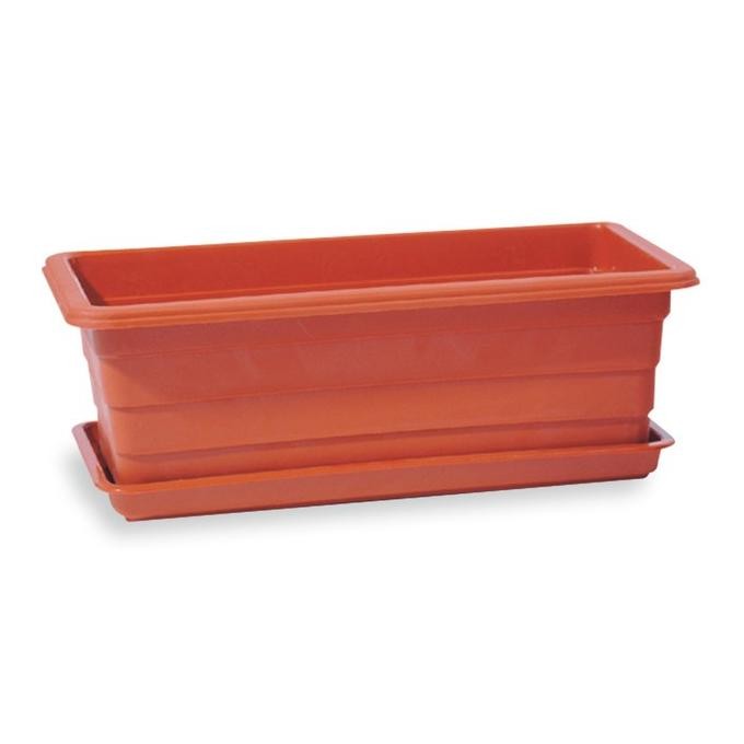 Claris Pot Segi Panjang Tray Coklat Plastik Tanaman Taman Garden Kebun