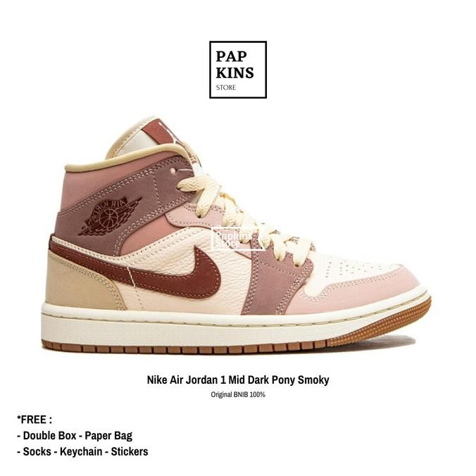 Sale Sepatu Nike Air Jordan 1 Mid Dark Pony Smoky Mauve / Sneakers Nike