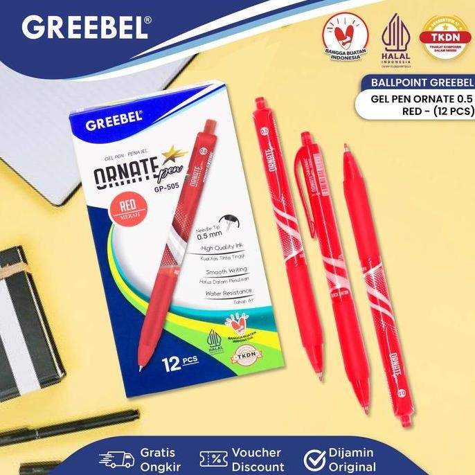 

Tersedia Greebel Pulpen Gel / Gel Pen Ornate Gp-505 0.5 Tinta Merah (12Pcs/Set) / Ballpen Gel Ballpoint Bolpen Bolpoin Pena Gel