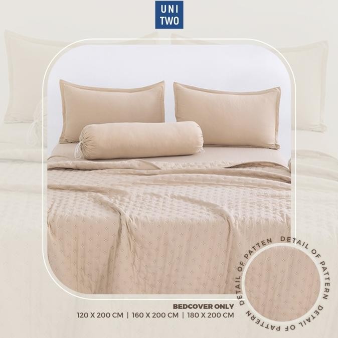 UNITWO [BED COVER ONLY] Bed Cover Selimut Tidur Lembut Motif Polos - Soft Blanket Selimut Polos Kore