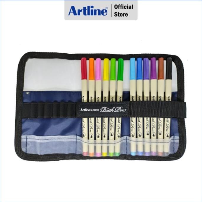 

Tersedia Pulpen Artline Supreme Brush Pen Roll Case 12 Colours Epfs-F/Bp12Rp1