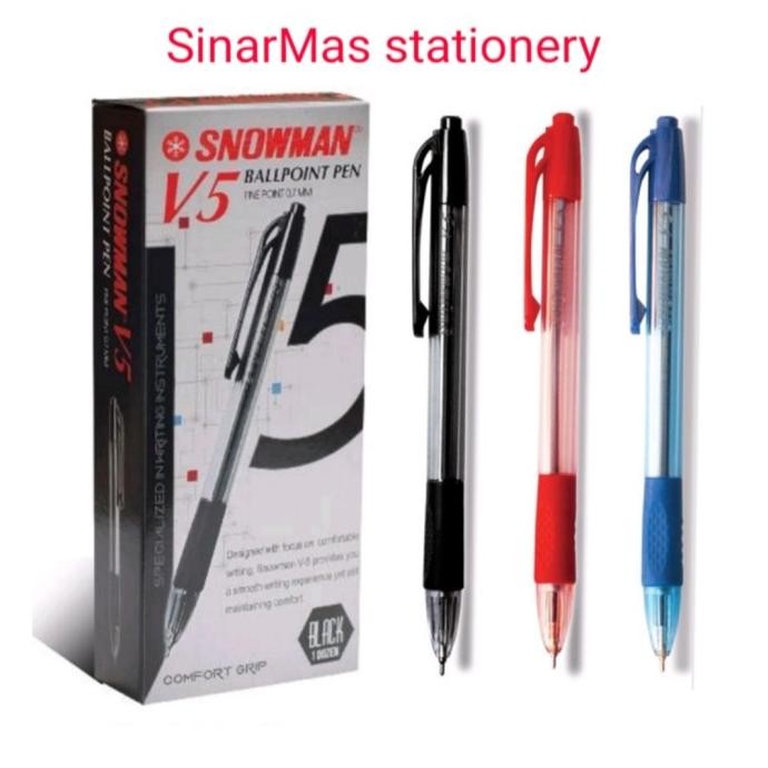

Tersedia Snowman V5 Ballpoint Pen 0.7Mm (12 Pcs )./Pulpen Snowman V5