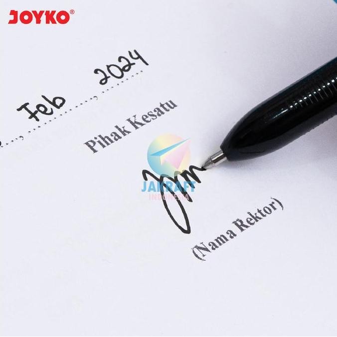 

Tersedia (12 Pcs) Grosir Pulpen Gel Pen Tanda Tangan Joyko Gp-391 Colossal Hitam Biru / Black Blue Tebal 1.0 Mm For Signature | Pack