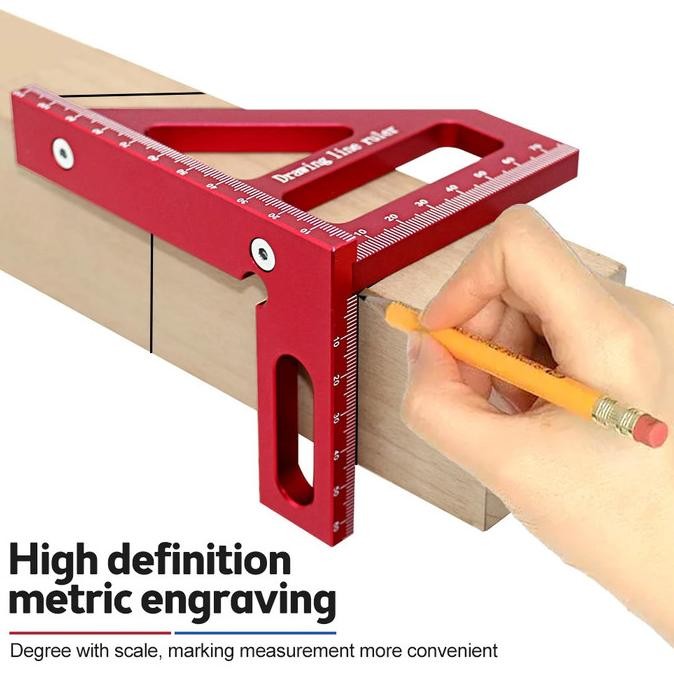

siap kirim penggaris siku segitiga siku aluminium multi-angle woodworking ruler